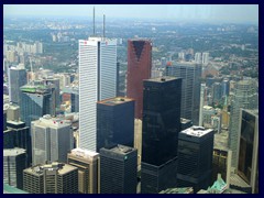 Views from CN Tower 49 - Financial District with First Canada Place, Scotia Place, TD Centre